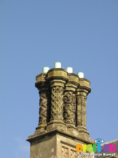 SX09850 Decorated chimneys on Margam Castle